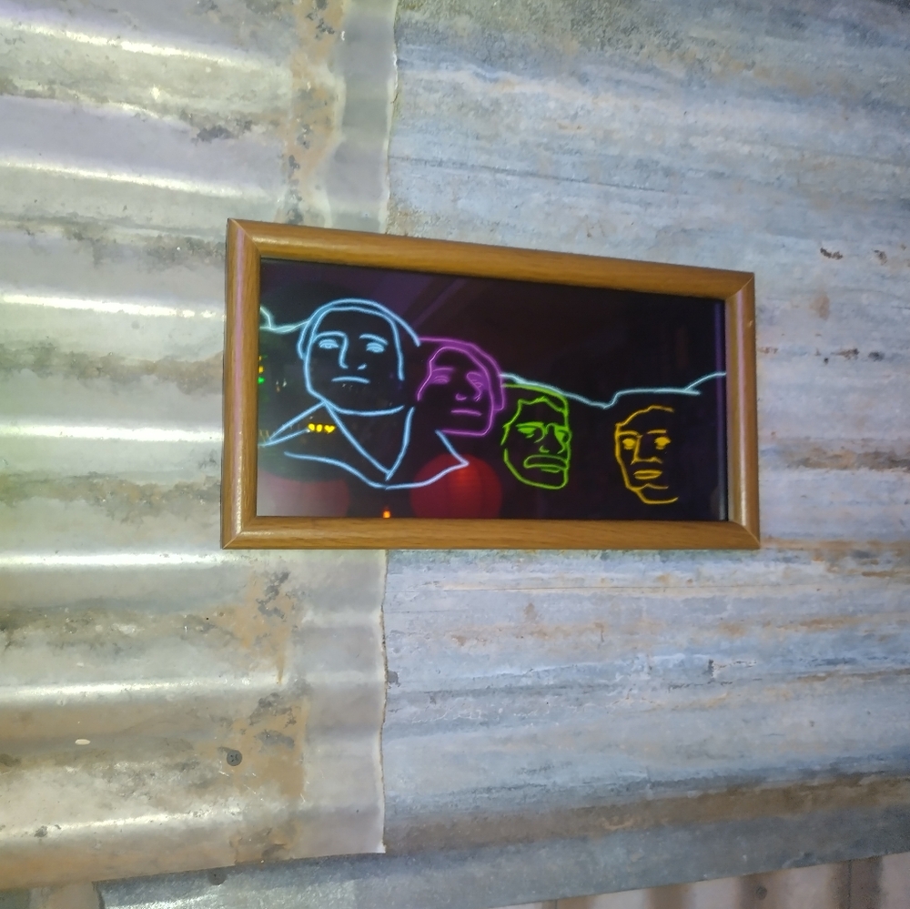 Neon Mt Rushmore Framed Art Print By Neon Nicho